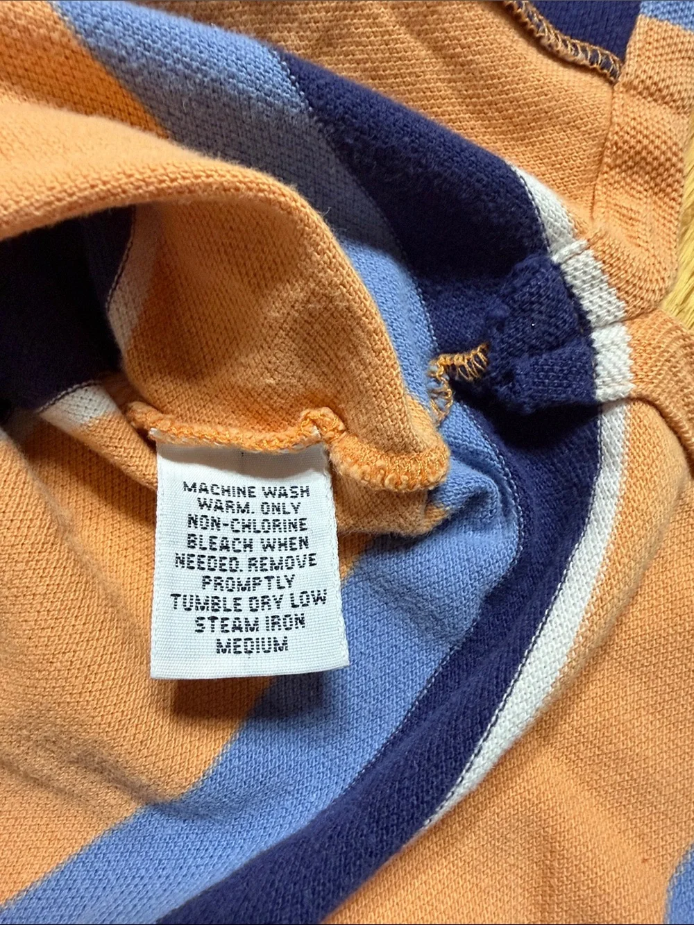 Polo by Ralph Lauren Peach Orange and Blue Striped Polo Shirt